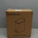CEROELDA Small Bathroom Trash Can with Lid Soft Close-5L/1.3 Gal Stainless Steel Garbage Can-Step Pedal Wastebasket Slim Trash Bin for Office, Bedroom, Toilet, Live Room-White