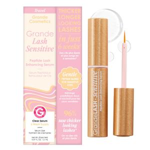 Grande Cosmetics GrandeLASH-Sensitive Peptide Infused Lash Serum for Fuller, Longer-Looking Natural Eyelashes, Enhancing Treatment with Nourishing Botanicals, Cruelty-Free (Travel)