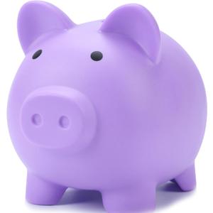 H&W Mini Piggy Bank, Plastic Coin Bank, Unbreakable Money Banks, Cute Piggy Banks, Best Birthday Gifts Home Decoration, Purple (Small)
