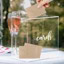 WHSLILR 10” Acrylic Card Box  Wedding Card Box for Reception, Birthday, Party, Money Box, Wishing Well, Graduation Party, Elegant Large Clear Card BoxACB001