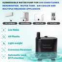 Small Pump With Level Sensor,5 FT Drain Lift,Large Volume,110V Automatic Submersible Water Pump Mini HAVC Condensate Pump For Dehumidifier,Air Conditioner, Ice Maker, Furnace,Air Cooler,PM02