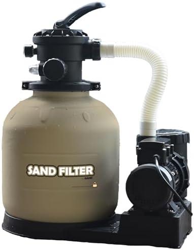 GAME 7011-E Sand Filtration System - 16-Inch Above-Ground Pool Filter Tank With Digital Timer, 120 Pound Sand Capacity, 3/4 HP Pump and Motor​, 3,698 GPH