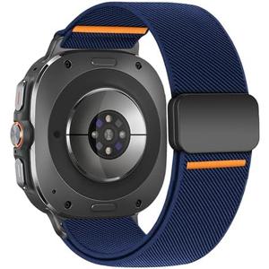 BXUXOHS Magnetic Elastic Bands Compatible with Samsung Galaxy Watch Ultra Band 47mm,Rugged Soft Fabric Strap Stretchy Nylon Sport Wristband for Galaxy Watch Ultra (2025/2024) for Women/Men