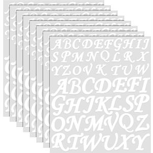 Tenceur 416 Pcs Letter Stickers 8 Sheets Alphabet Stickers Vinyl Self Adhesive Stick for Graduation Cap Scrapbook DIY Crafts Gift Art Business Notebook Classroom Decor(2 Inch, 3 Inch,White)