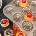 2 Pack Mini Bundlette Cake Pans for Baking, 24-Cavity Mini Fluted Cake Pans, Nonstick Carbon Steel Bundtini Cake Molds, Mini Pound Cake Pan for Cupcakes, Donuts, Cornbread, Brownies, Jellies