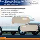 CRAZYPARTS Driver & Passenger Side Sun Visor Compatible with Chevrolet Express GMC Savana 1500 2500 3500 4500 1999-2019 Replaces# 84054688 84054695 Beige