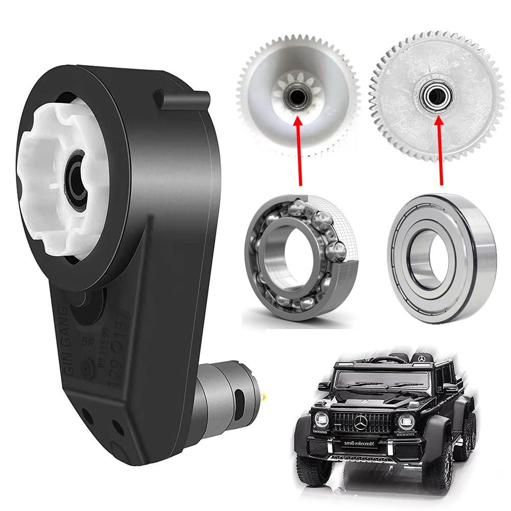 12V 550 40000RPM High Speed Steel Gears Motor Gearbox for Power Wheels Motor Upgrade,12 Volt Electric Hubs Motor Assembly Heavy Duty Gearbox for Kids Ride on Toys Car Replacement Parts