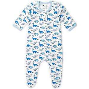 monica + andy Baby Organic Zipper One-Piece (Preemie, Tiny Blue Dino Delight)