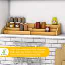 Spice Rack Kitchen Cabinet Organizer- 3 Tier Bamboo Expandable Display Shelf Yellow