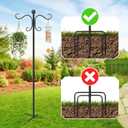 AOMGD 76 Inch Adjustable Double Shepherds Hooks for Outdoor Heavy Duty, Two Sided Garden Bird Feeder Pole for Hanging Plant Baskets, Solar Lights, Weddings Decor