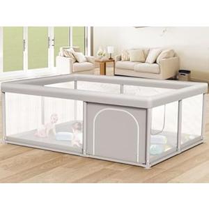 Hiaksedt Large Baby Playpen 65x50 Inch, PlayPen for Babies and Toddlers, Sturdy Safety Play Yard for Indoor & Outdoor with Zipper Gate