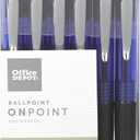 Office Depot Soft-Grip Retractable Ballpoint Pens, Medium Point, 1.0 mm, Blue Barrel, Blue Ink, Pack Of 12