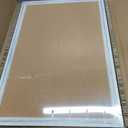 Cork Board Bulletin Board, 36" x 24" Corkboard for Wall, Rustic White Wooden Frame, Hanging Pin Board for Home & Office Decor, 10 Push Pins