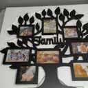 Family Tree Picture Frame, 8 Opening Pictures Frame Collage (4 4''x6'', 4 4''x4'') Photo Frames for Wall Decor Modern Farmhouse Family Photo Frames for Wall Living Room Bedroom (Black)