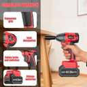 4.0Ah Battery Cordless Impact Wrench, Brushless 1/2 Impact Gun, 320Ft-lbs(430N.m) 20V High Torque Power Impact Driver, Electric Impact for Car Home, Red