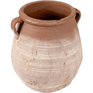 Creative Co-Op Large Orange & Whitewashed Terracotta Urn