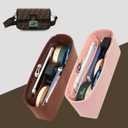 Chispee Zipper Softened Felt Purse Organizer Insert for Baguette, Tote, Longchamp Handbags Small Purse Organizer Insert Lightweight Bag Organizer with Multiple Pockets (Small, Coffee)