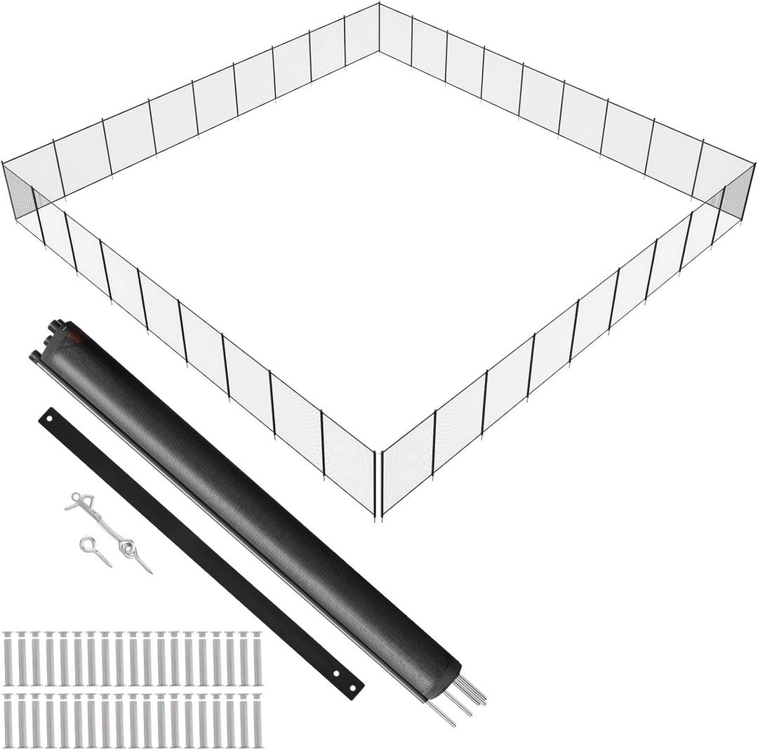 VEVOR Pool Fence, 4 x 108 FT Pool Fences for Inground Pools, Removable Safety Pool Fencing, Easy DIY Installation Swimming Pool Fence, 340gms Teslin PVC Pool Fence Mesh Protects Kids and Pets