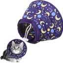 KOOLTAIL Cat Cone Collar, Adjustable Soft Comfortable Cat Recovery Collar to Stop Licking, Foldable Donut Water Resistant Pet Cone for Small Large Cats Kittens After Surgery Star M (M(Neck:8.5"-12"))