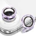 BERFY Camera Lens Protector for iPhone Air, Glitter Bling Aluminum Alloy Metal Ring, 9H Tempered Glass Camera Cover Screen Protector Accessories, Anti-Scratch, Case Friendly, Purple