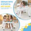 Time Followers 6-in-1 Baby Activity Center | 4 Stage Montessori-Inspired Toys | Grow Stationary Standing Toddler Table | Jumpers & Bouncers | Must Have for Boy & Girl 6, 12, 24+ Month Old (White)