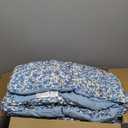 Queen Comforter Set - 7 Pieces Blue Classic Puff Floral Bedding Sets for All Seasons, Shabby Chic Farmhouse Bed in a Bag Queen with Wildflowers Fluffy Comforter, Sheets, Pillowcases & Shams