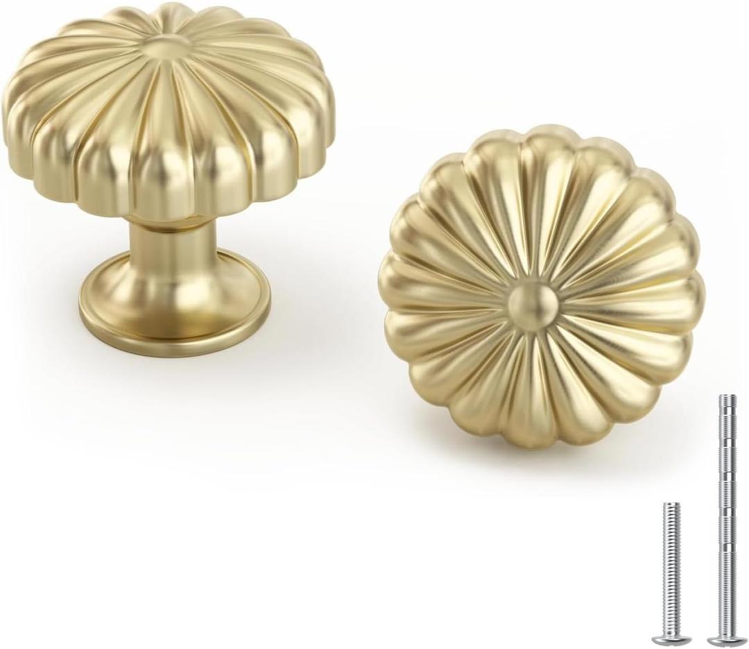 goldenwarm 20 Pack Gold Cabinet Knobs Dresser Knobs Gold Drawer Pulls and Knobs for Dresser Cabinet (Brushed Brass)
