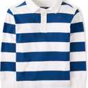 The Children's Place Boys' Long Sleeve Rugby Polo (Large, Huron Blue)
