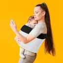 TKKOK Baby Wrap Carrier, Unisex Baby Carrier, Lightweight & Ultra Soft, Easy to Wear Baby Wrap, Perfect for Newborn Toddlers (Large, Black/Beige)