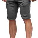 HUNGSON Mens Slim Fit Shorts Stretch Chino Short Pants(Darkgrey,38)