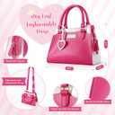 Shemira Play Purse for Little Girls, Princess Pretend Toys for Girls 3 4 5 6 7 8 Years Old, Christmas & Birthday Gift for Kids Age 3-5 4-6 6-8, Toddler Purse with Accessories, Kids Toy Purse,Pink