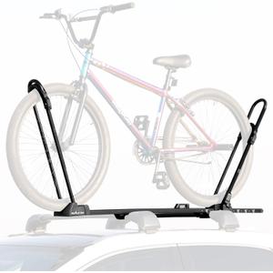 Universal Left-Side Bike Roof Rack for 14-29" Tires, 24kg Max Load, Aluminum Alloy & Steel Construction, Fits Vehicles with Roof Racks