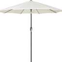Blissun 9' Outdoor Patio Umbrella, Outdoor Table Umbrella, Yard Umbrella, Market Umbrella with 8 Sturdy Ribs, Push Button Tilt and Crank (Creamy White)