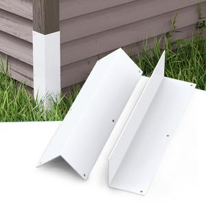 Air Jade Aluminum Alloy Siding Corners, 15.8" x 3.4", 2 Pcs Siding Corner Protectors with 90 Angle, Outdoor Weed Whacking Protection for Wall, Easy to Install with Screws, White