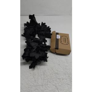 Joyhalo 2 Pack Halloween Garland with Lights, Black Maple Leaves Lighted Garland for Mantle, 5.7FT Light Up Leaf Autumn Vines Outdoor for Door Frame, Fireplace and Thanksgiving Fall Decor