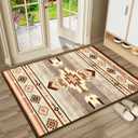 Western Entryway Rug 2x3, Non-Slip Small Area Rugs for Kitchen Entry Hallway Porch Front Door, Washable Throw Rugs with Rubber Backing, Warm Beige