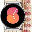 Boho Beaded Handmade Braided Bracelet Band Women 20mm Compatible for Samsung Galaxy Watch 7/6/5/4/Active 2/4 Classic/6 Classic/5 Pro/FE 40mm 42mm 43mm 44mm 45mm 46mm 47mm