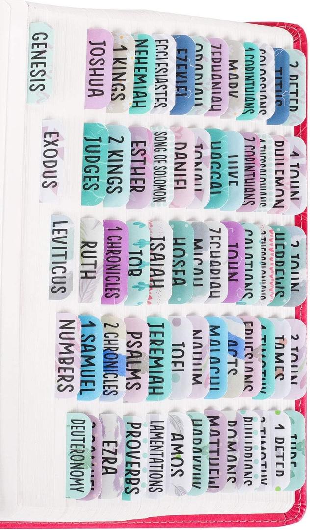 Laminated Bible Tabs for Women and Girls (Large Print, Easy to Read), Women Bible Journaling Book Tabs, Christian Gift, 90 Colorful Bible Tabs Old and New Testament, Includes 24 Blank Tabs