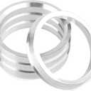 Hub Centric Rings (Pack of 4) - Inner Diameter 66.1 mm to Outer Diameter 73.1 mm - Silver Aluminium Alloy Hub Center Ring - Compatible with Nissan and Infiniti