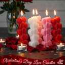MTLEE 6 Pcs Mother's Day Taper Candles Heart Candle Sticks 6.5 Inch Tall Pink Red White Candlestick Pillar Soy Candles Mother's Day Birthday Gifts for Fireplace Home Table Decor Party Dinner Wedding