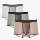 Men's Ice Silk Ultra-Thin Boxer Briefs Panties, Seamless Men Boxer Shorts U Bulge Underwear Breathable Underpants 4XL