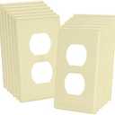 Bates- Duplex Wall Plate, 5.5" x 3.5"/Over Size, 12 Pack, Ivory, Electrical Outlet Cover Plates, Wall Outlet Cover