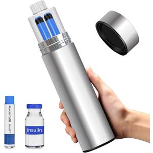48H Insulin Pens Cooler Travel Case TSA Approved Diabetic Medicine Travel Cooler, Portable Insulin Medical Cooler - Silvery