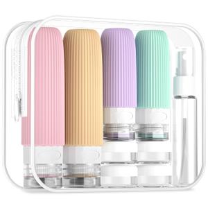 Mrsdry 16 Pack Travel Bottles Set, TSA Approved Leak Proof Silicone Squeezable Containers for Toiletries, Refillable Travel Accessories for Conditioner, Shampoo, Lotion & Body Wash Accessories 