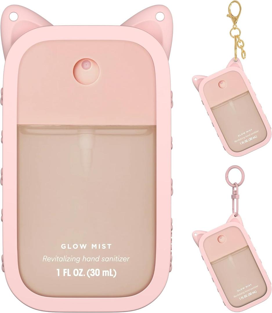 Silicone Case Compatible with Touchland Hand Sanitizer Spray (Pink)