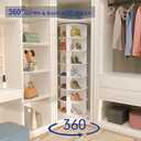 7 Tier Rotating Shoe Rack Tower, Free Standing 360 Shoe organizer Lazy Susan, Bag Display Rack Storage Round Carousel, Neat and Elegant Shoe Storage Solution