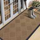 Smiry Front Door Mat Outside Entrance, Natural Rubber Doormat, 71x23 Inch