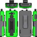 Case Compatible with Sonim XP5PLUS (XP5900) (Knob and No Knob Versions), Case and Belt Clip Holster Combo with Handstrap, Kickstand and Screen Protector (Lime Green)