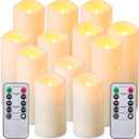 CLTNIKET12-Pack LED Flameless Candles(D 2.2''X H 4'' 5'' 6'' 7'') with Remote Control Waterproof Outdoors & Indoors, Battery Candles with Remote Timer, Decorative Remote Led Candles.