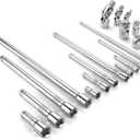 SK 20 Piece Socket Extension Set, 1/4", 3/8" and 1/2" Drive Extension Bar, Swivel Universal Joints and Adapters, SuperKrome Finish, Premium CR-V Construction